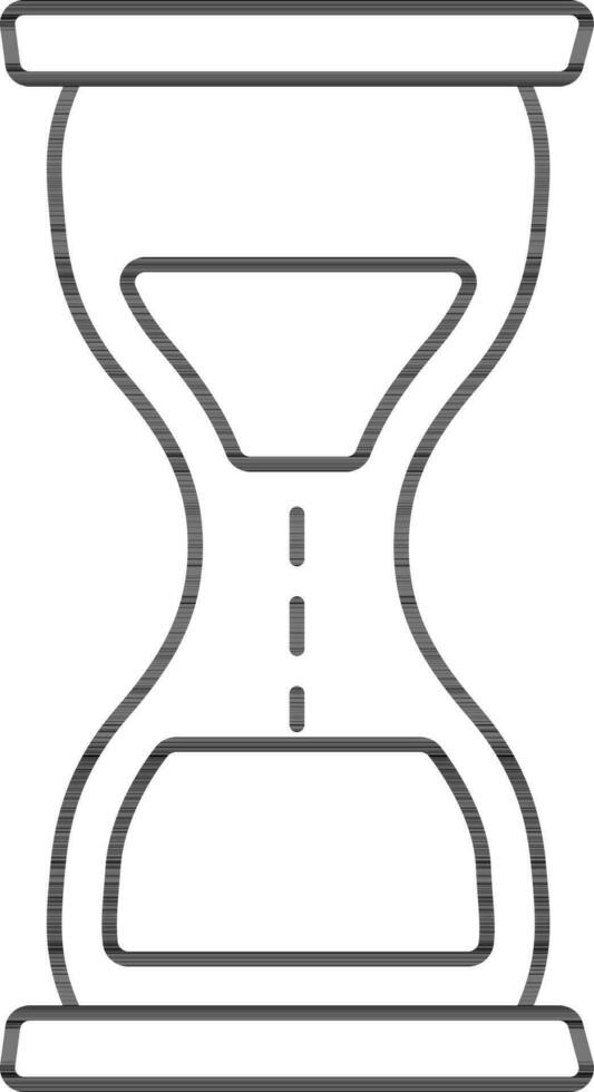 Hourglass Icon In Black Line Art. vector