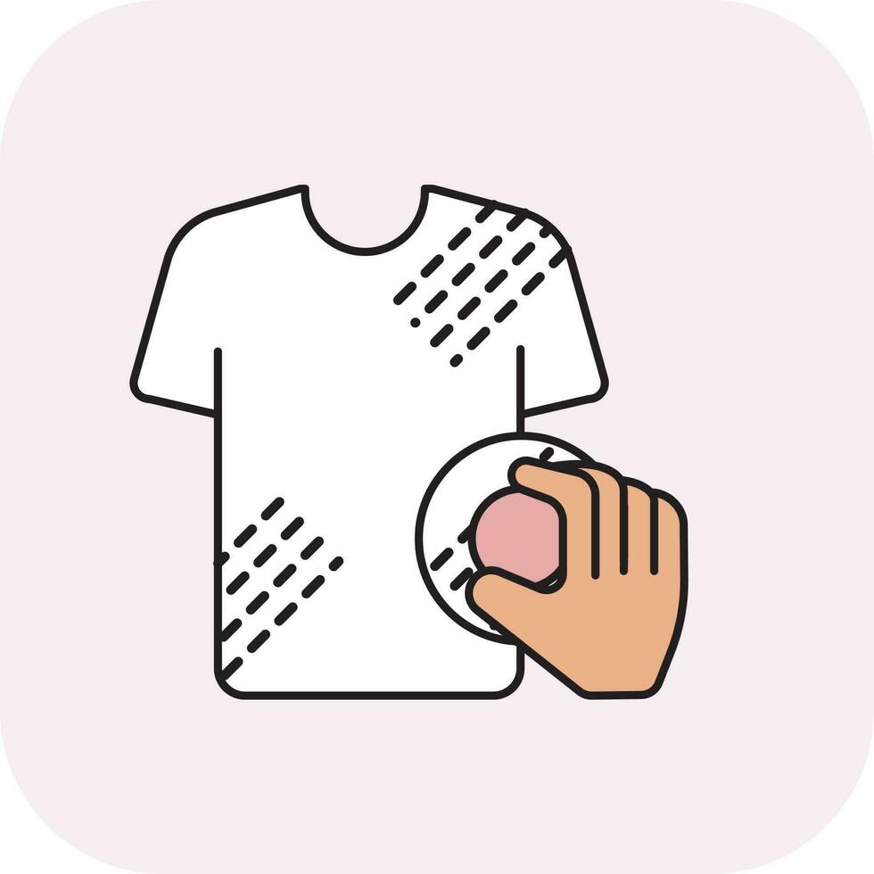 Flat Style Hand Making Lines Print Stamp On T-shirt Stroke Icon. vector