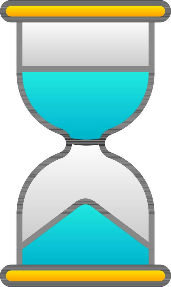 Yellow And Blue Hourglass Icon In Flat Style. vector