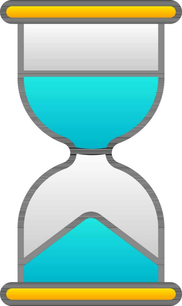 Yellow And Blue Hourglass Icon In Flat Style. vector