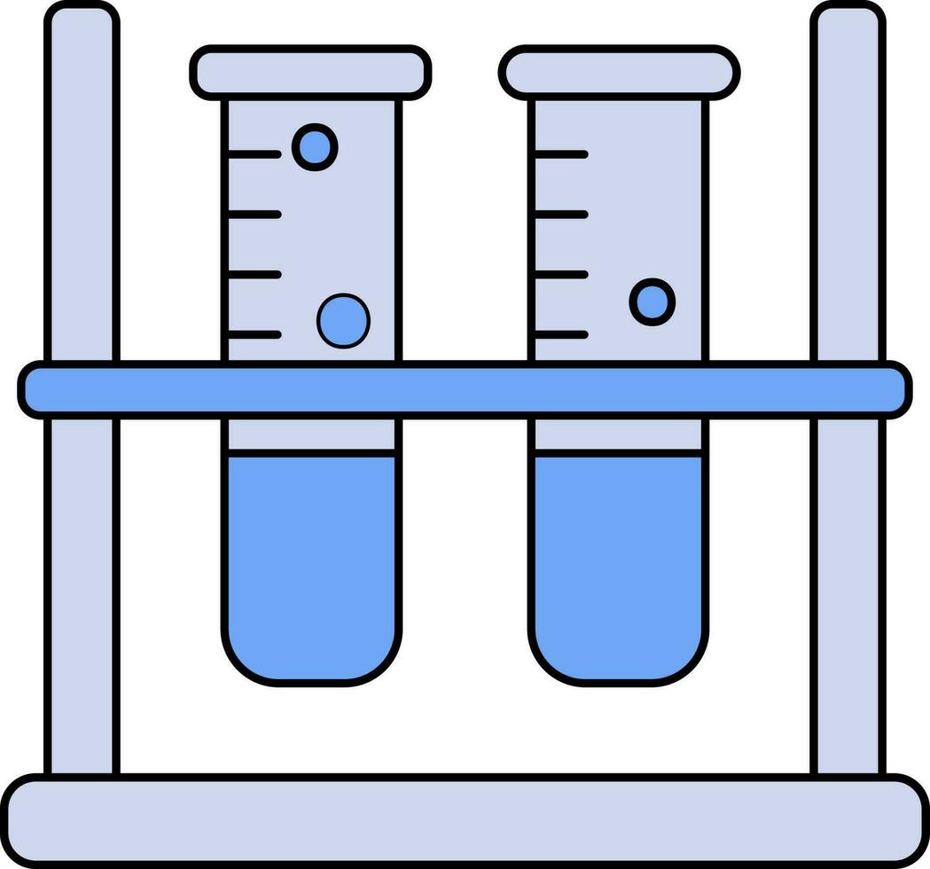 Sample In Test Tube Icon In Blue Color. vector