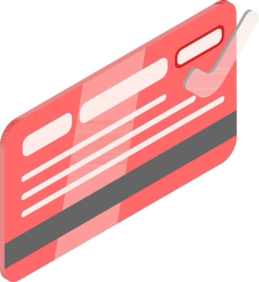 Isometric credit card element in flat style. vector