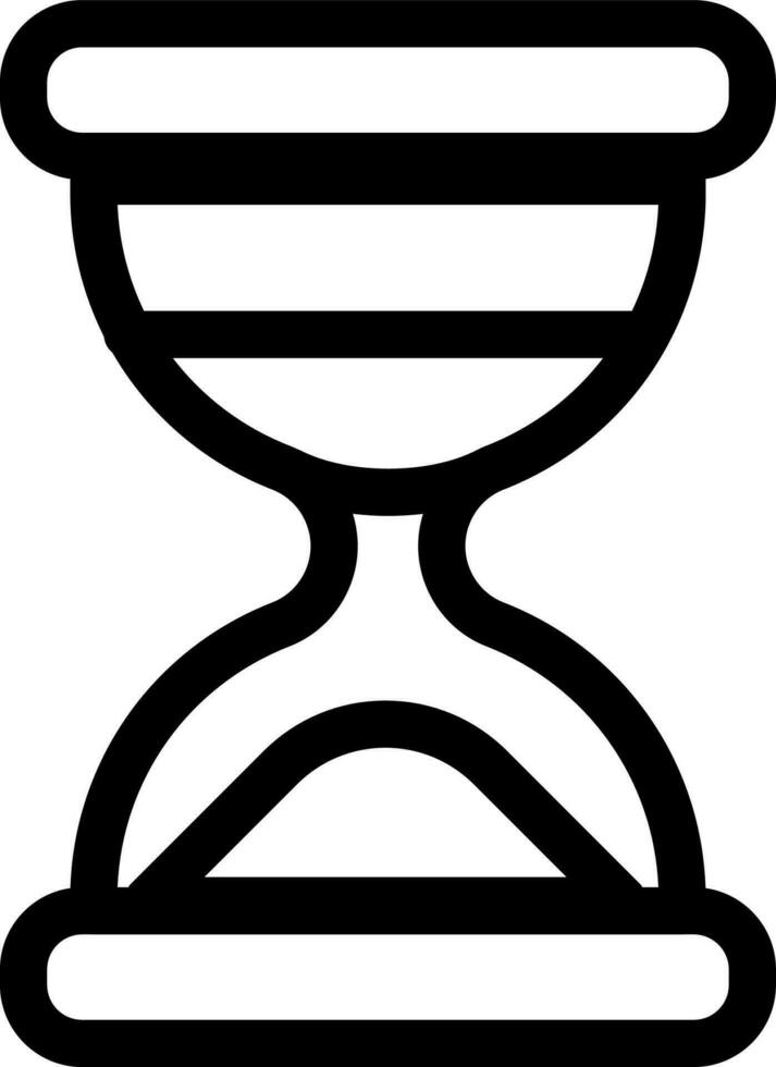 Isolated hourglass icon in line art. vector