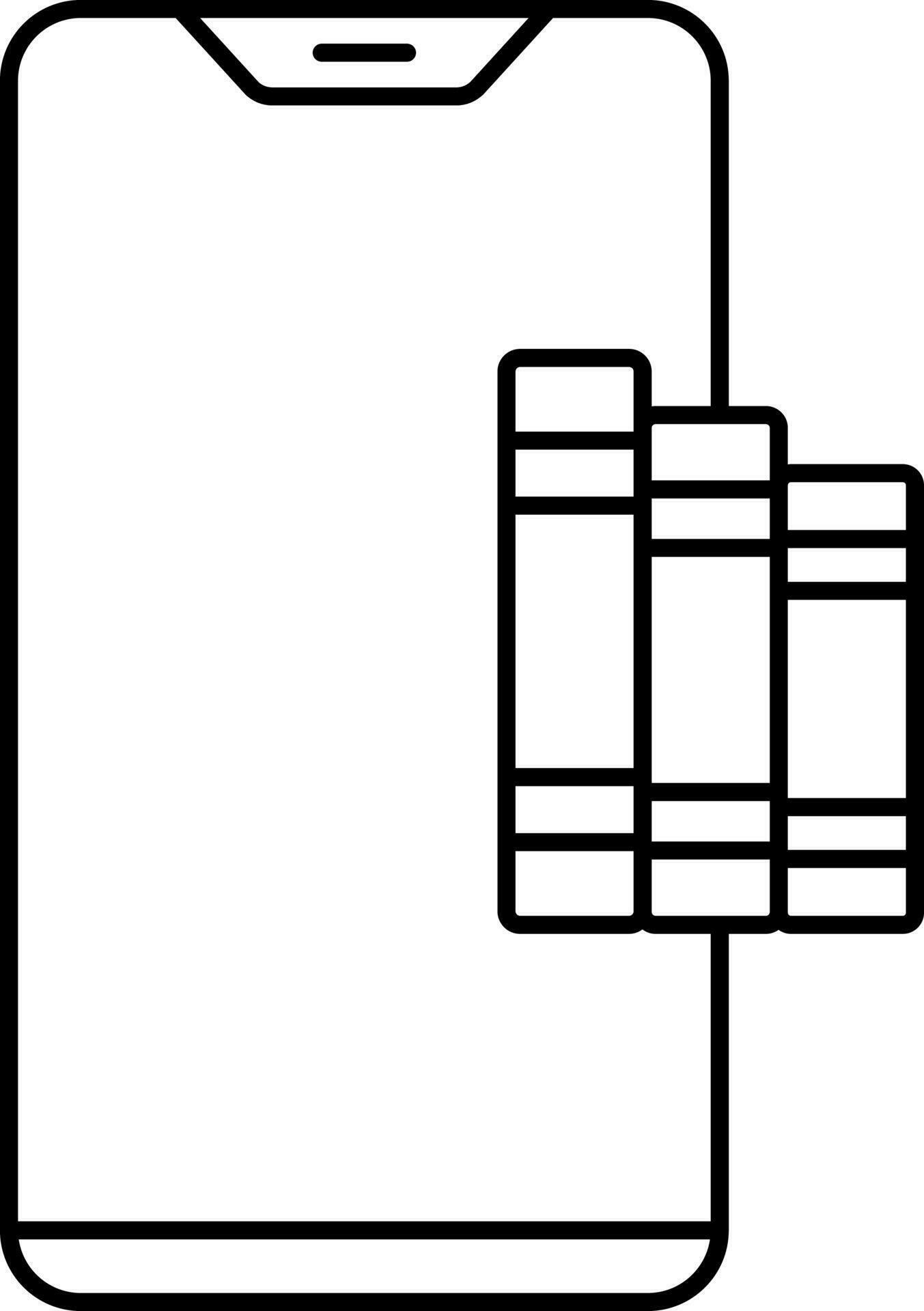 Ring Binders With Smartphone Icon In Line Art. 24468742 Vector Art at