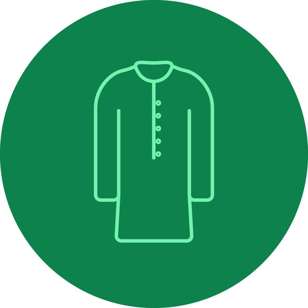 Kurta Icon On Green Background. vector