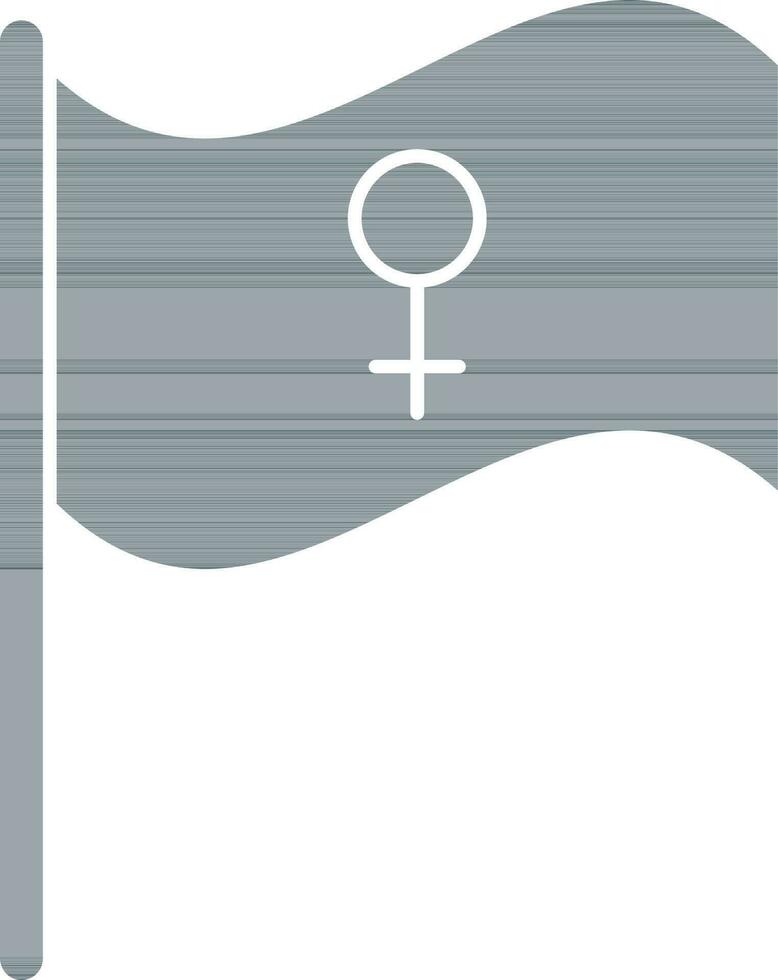 aislado feminismo bandera icono en gris y blanco color. vector