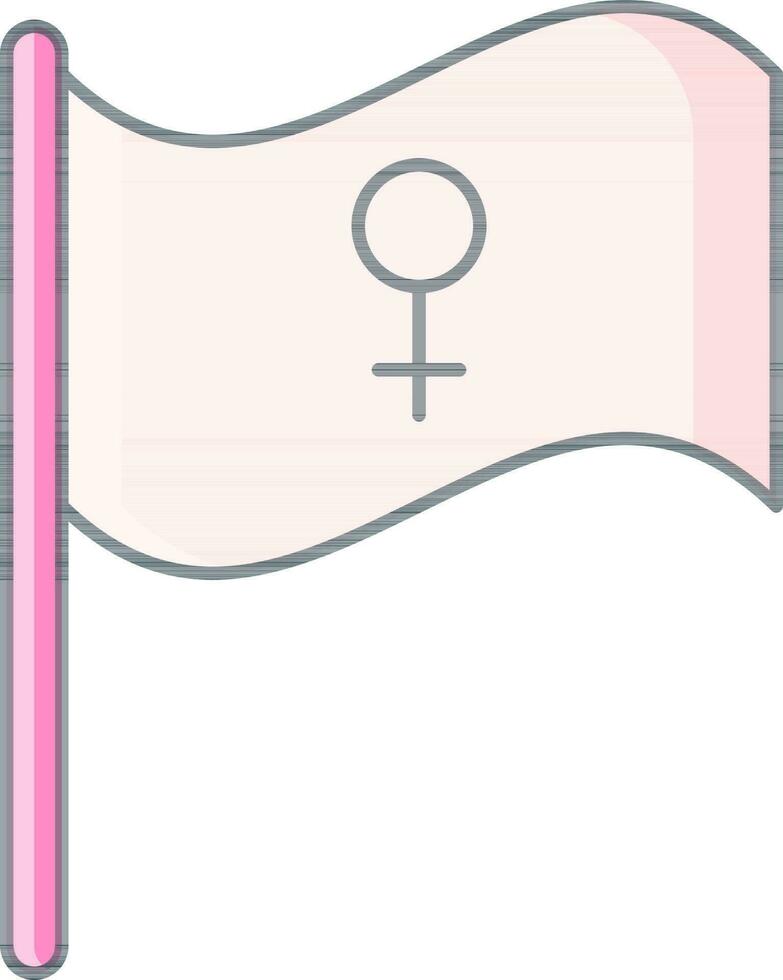 aislado feminismo bandera icono en rosado color. vector