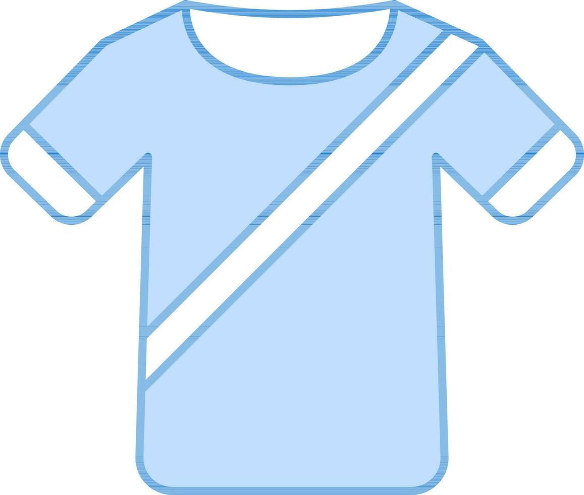 Strip Line T-Shirt Icon In Blue And White Color. vector