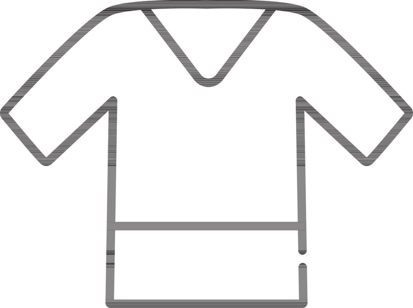 T-Shirt Icon In Black Line Art. vector