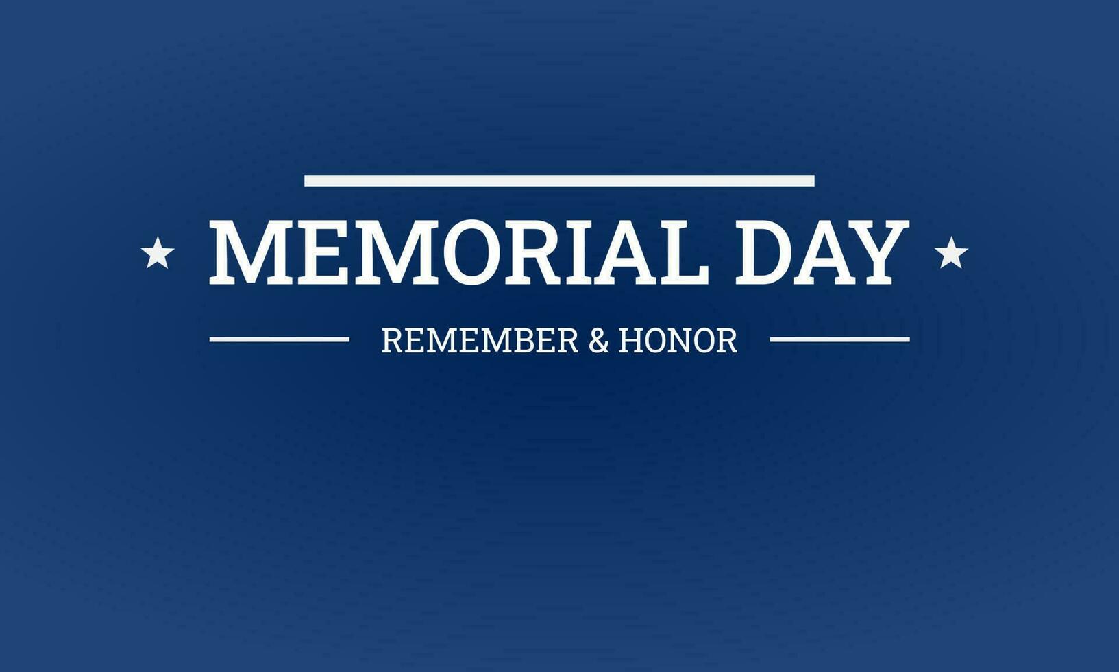 Simple Greeting Happy Memorial Day Background Design Vector. National American Holiday Illustration. Remember and Honor on blue color vector