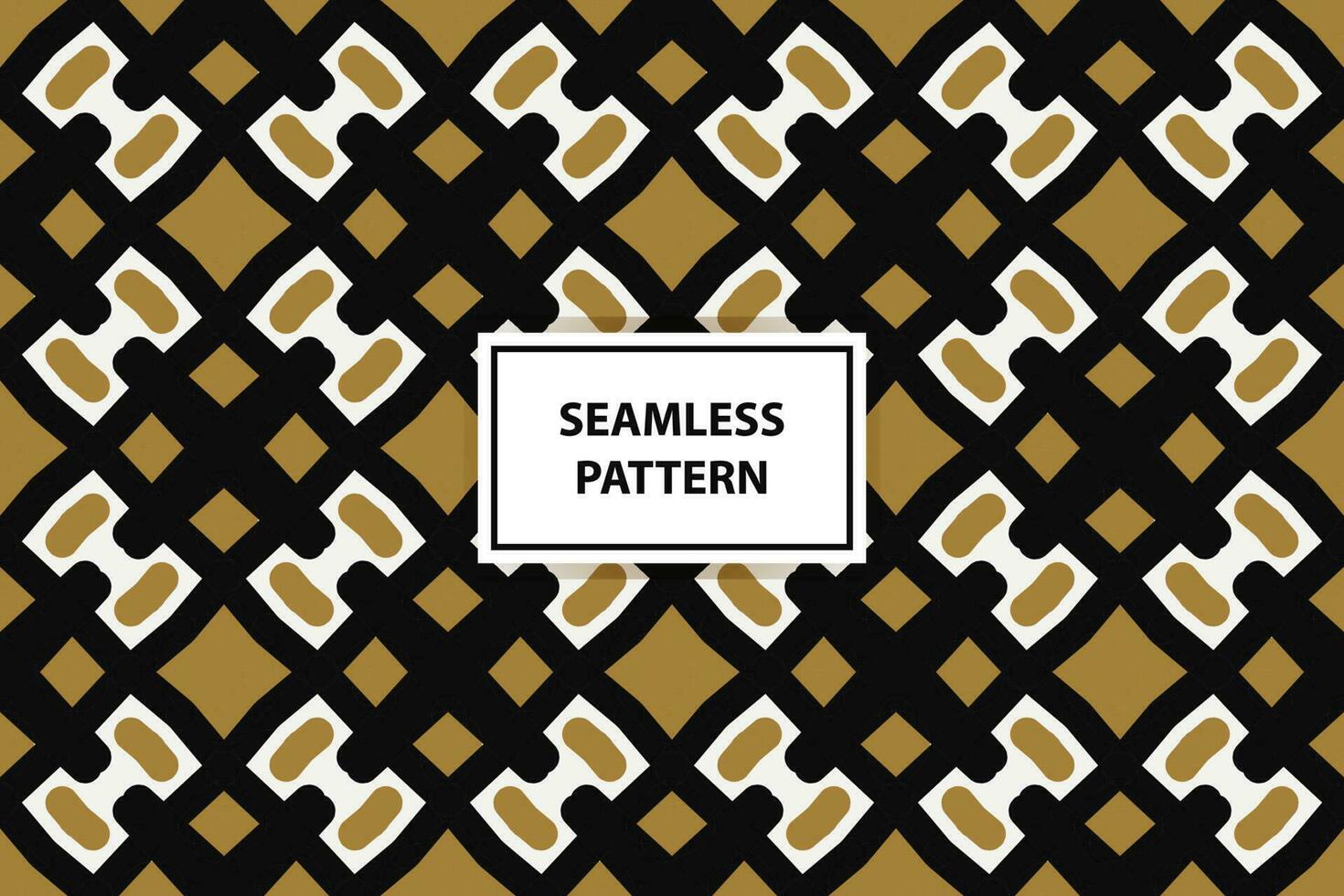 Geometric of black, gold and white pattern. Seamless vector background. Simple graphic.