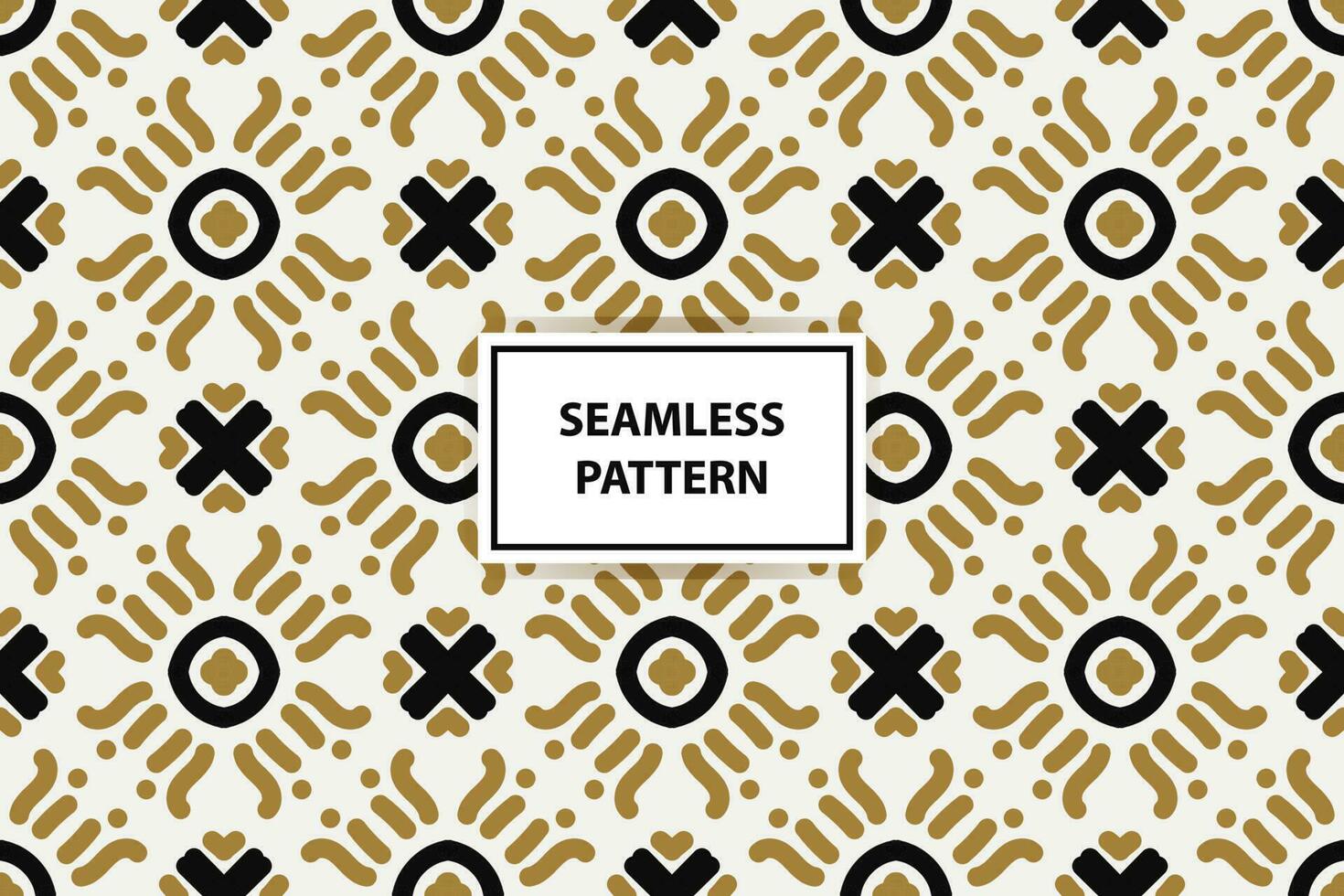 Geometric of black, gold and white pattern. Seamless vector background. Simple graphic.