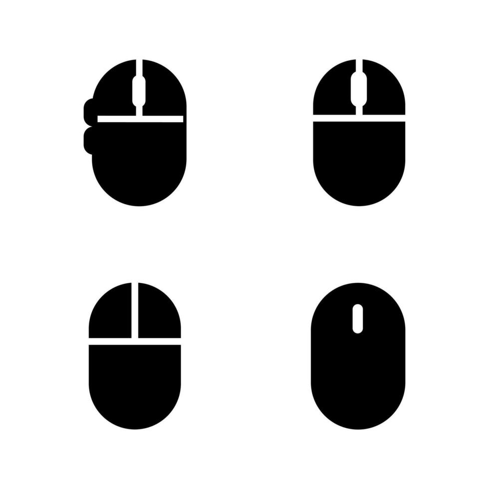 Computer Mouse Fill Icon Symbol Vector. Black Glyph Computer Mouse Icon vector