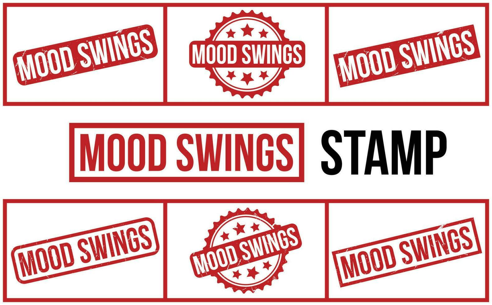 Mood Swings rubber grunge stamp set vector