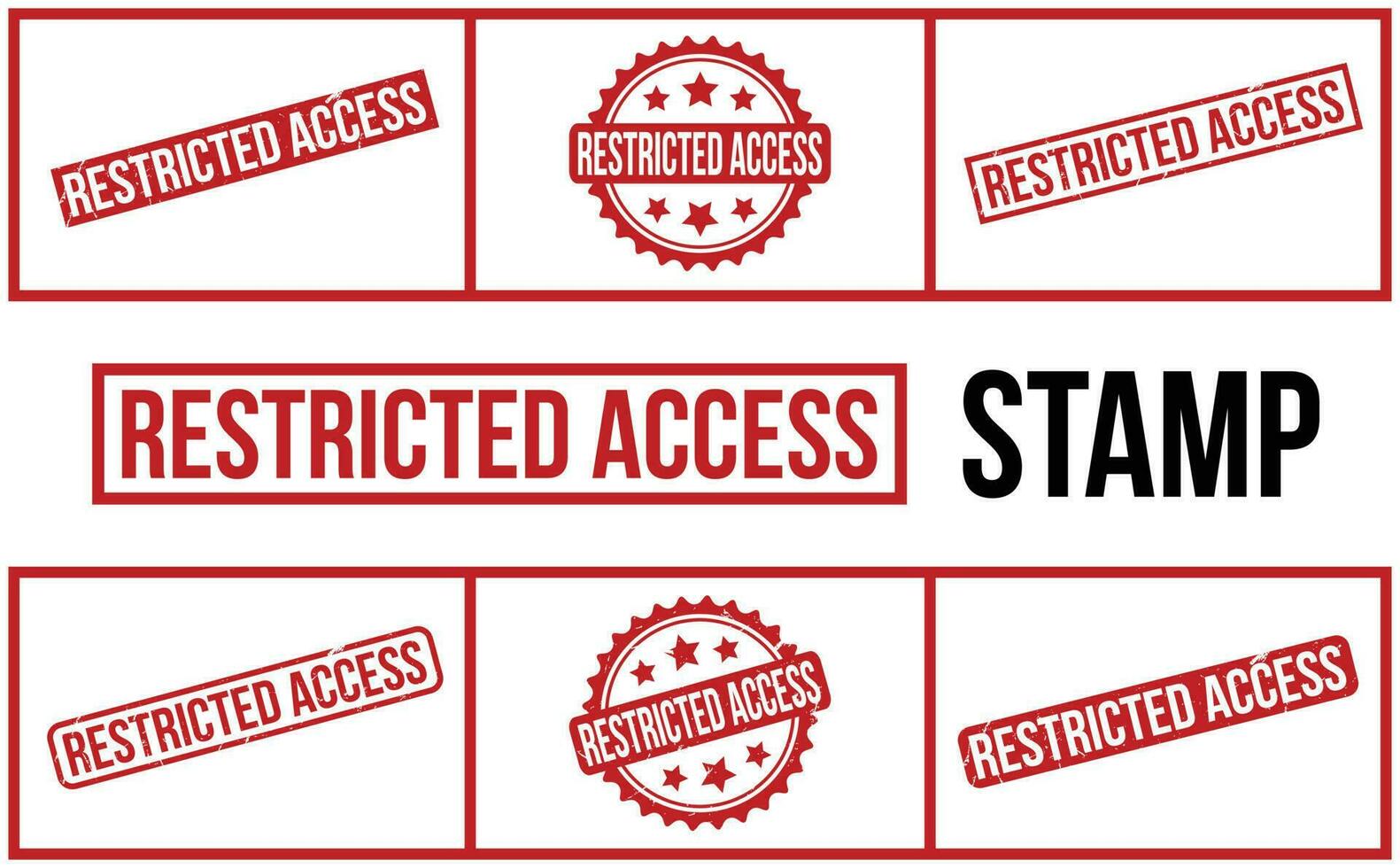 Restricted Access rubber grunge stamp set vector