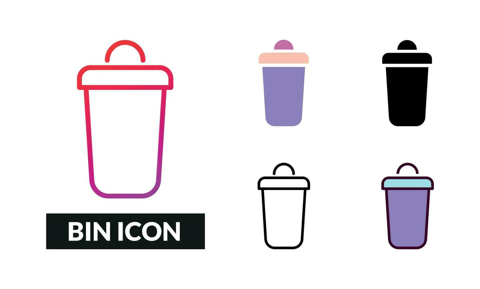 Bin Icon Set Vector Illustration