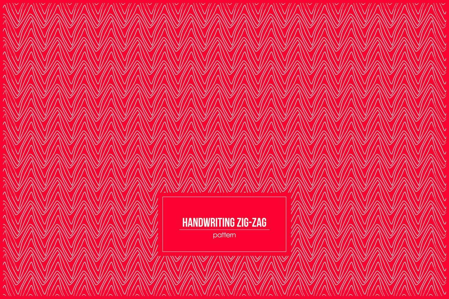handwriting zig-zag pattern with bright red pattern vector