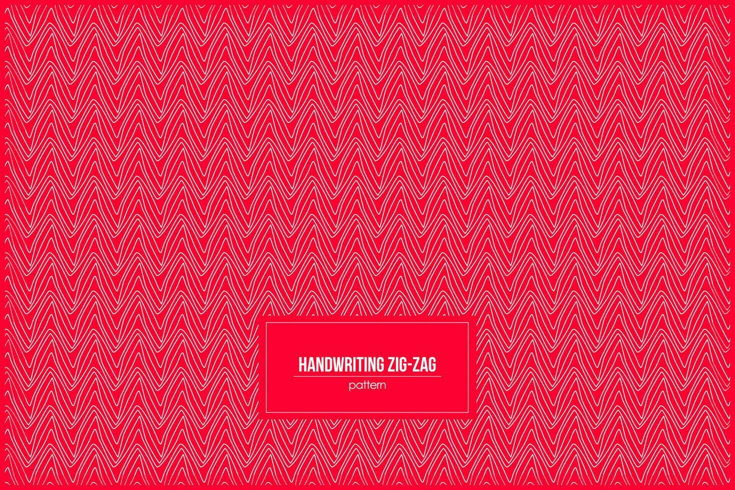 handwriting zig-zag pattern with bright red pattern vector