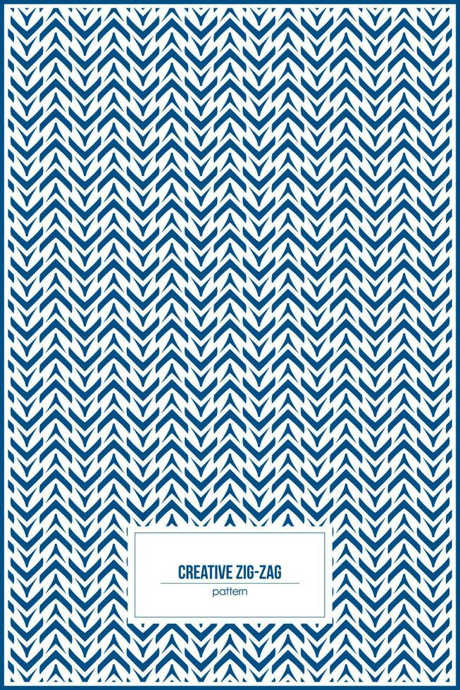 creative zig-zag pattern for unique cover background vector