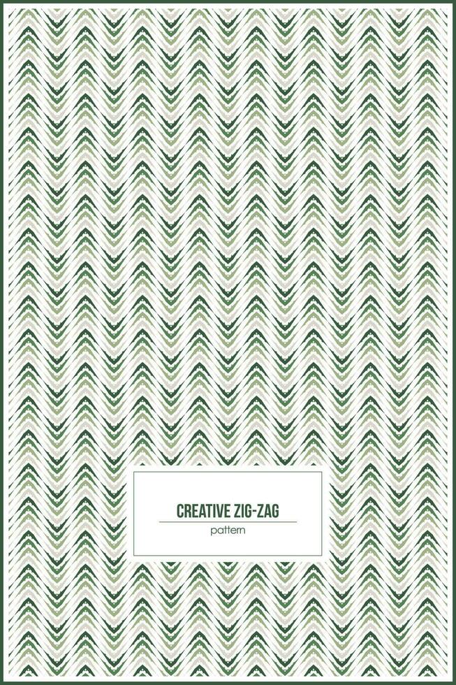creative zig-zag pattern with dark green gradient color vector