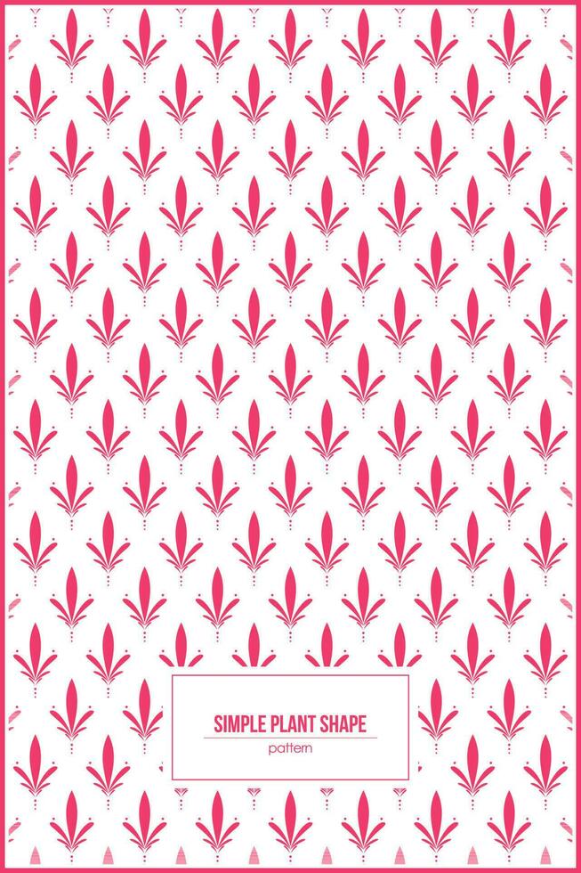 simple and beautiful pink plants pattern vector