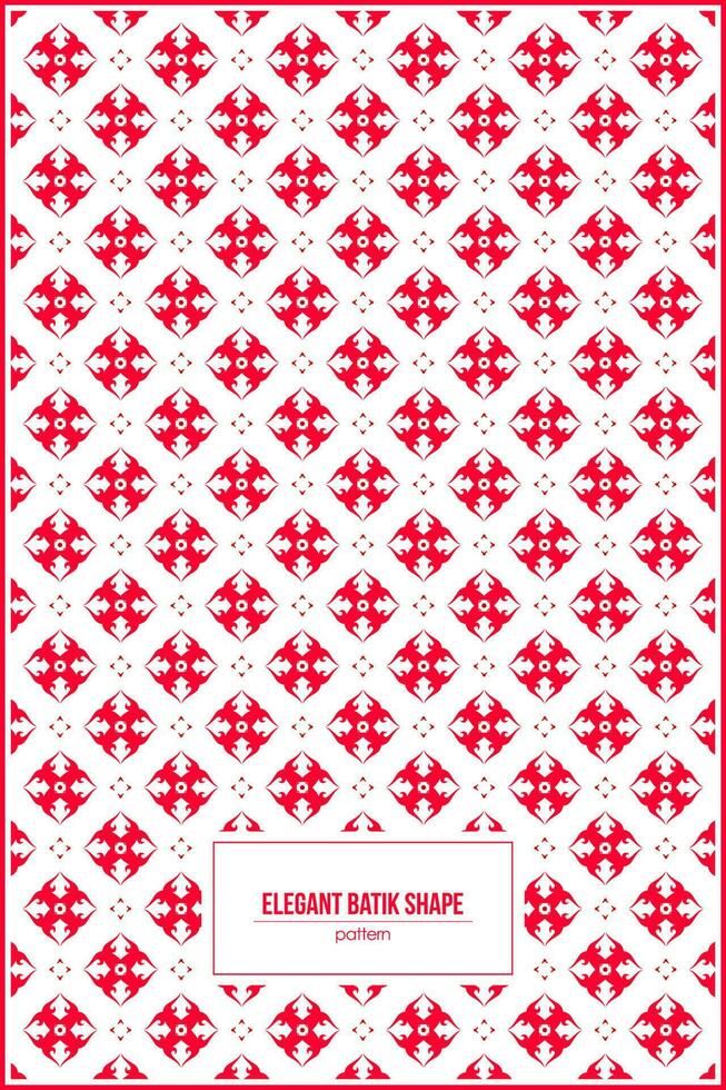 red elegant batik pattern for wallpaper vector