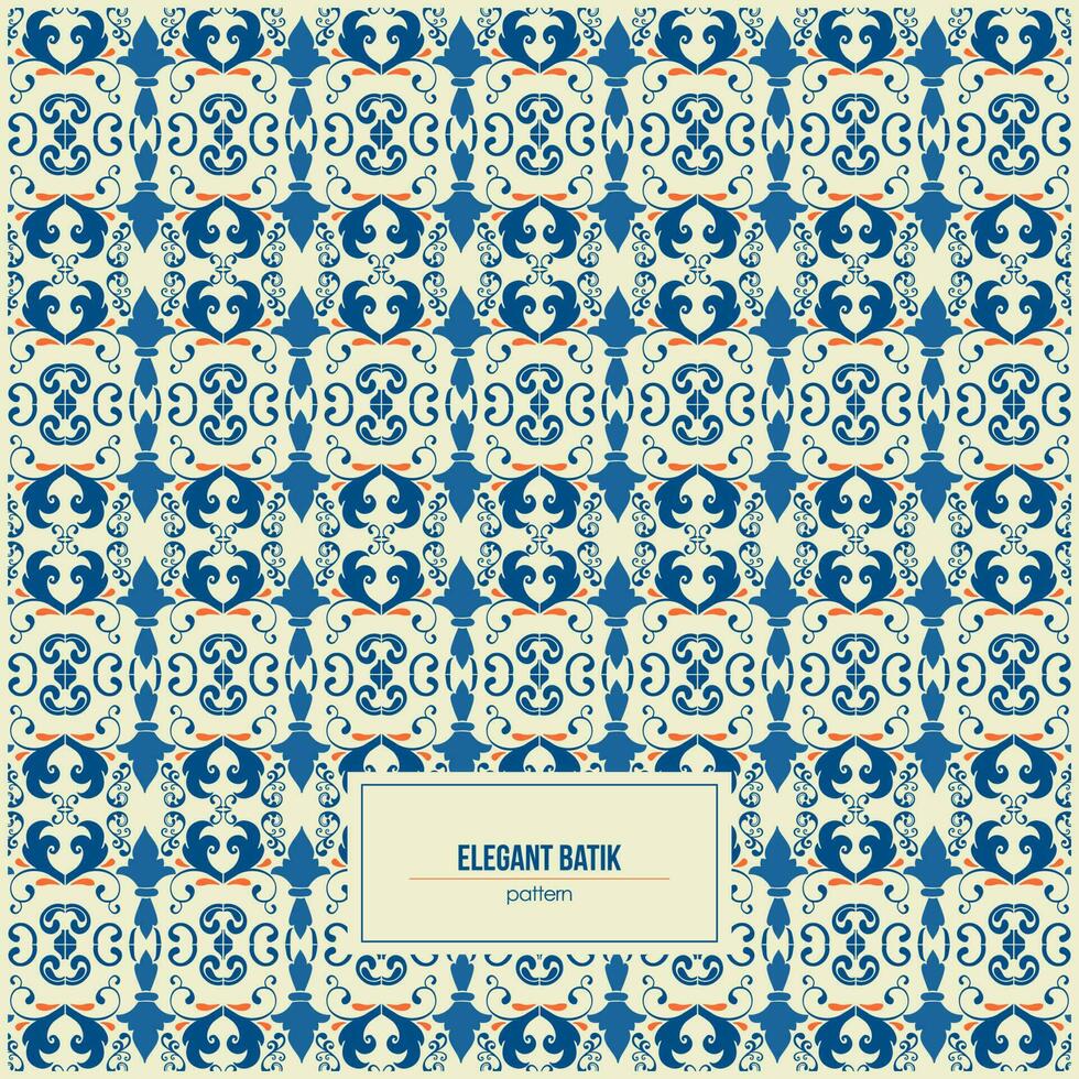 elegant batik pattern with vintage color style vector