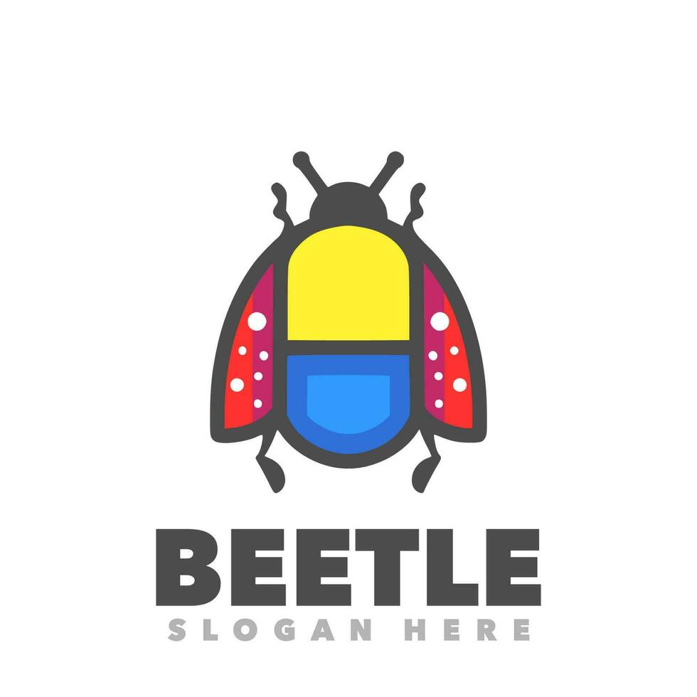 escarabajo cápsula logo vector