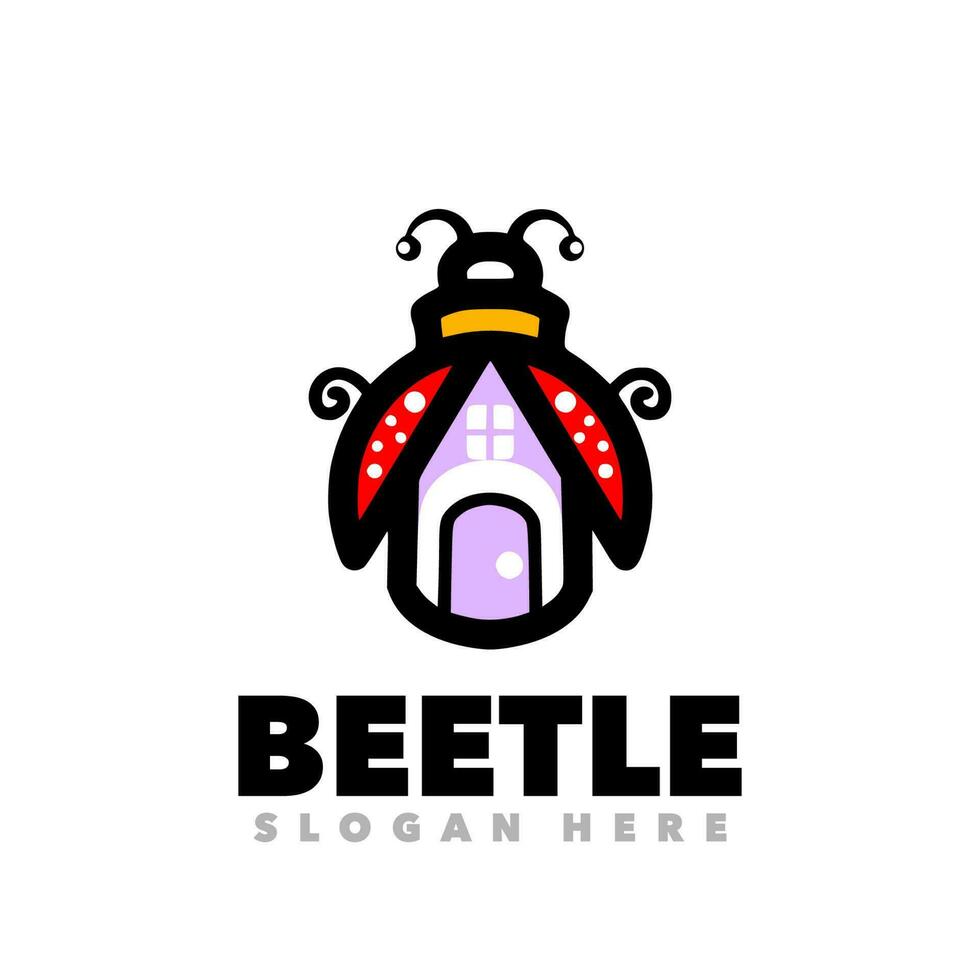 Beetle house logo vector