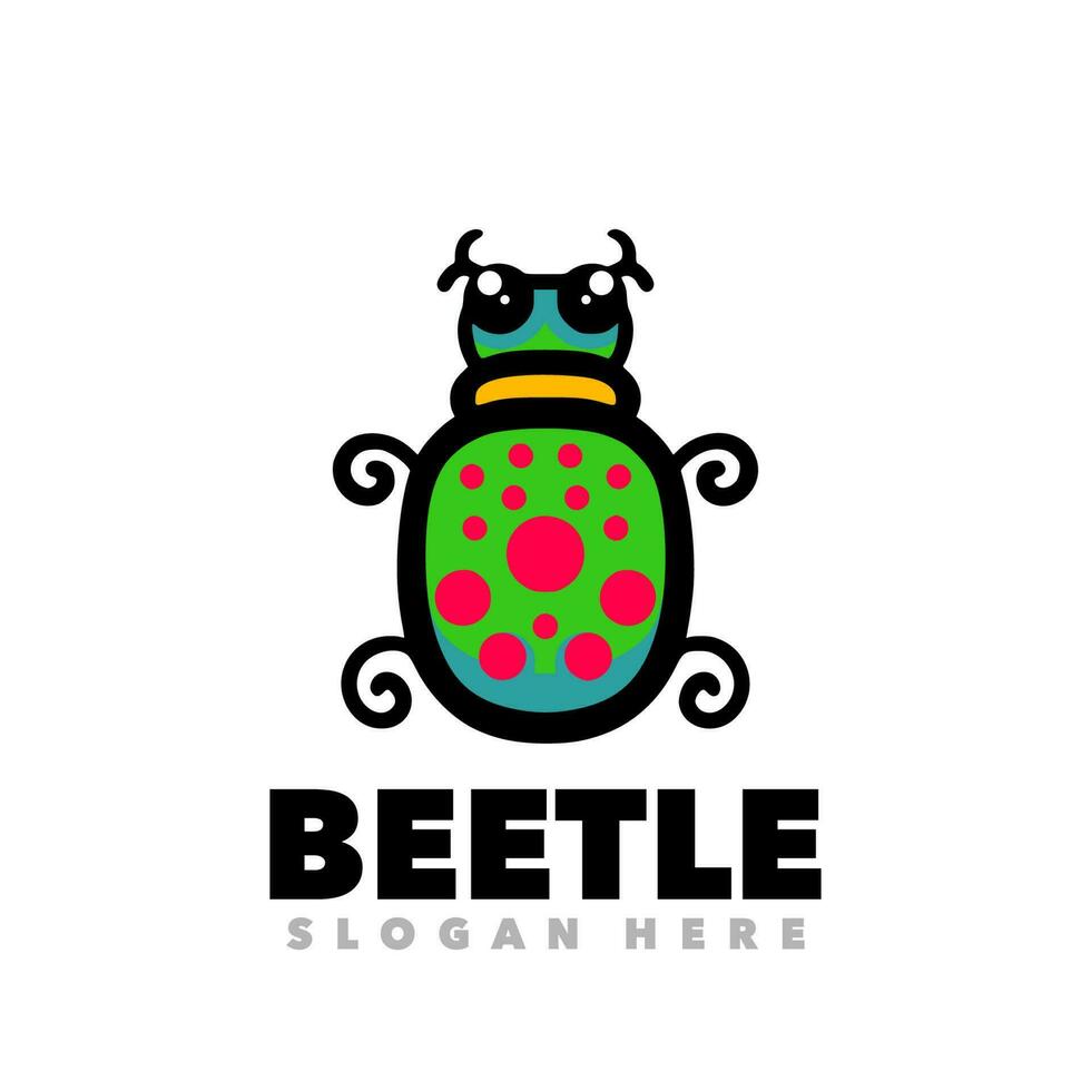 Beetle insect logo vector