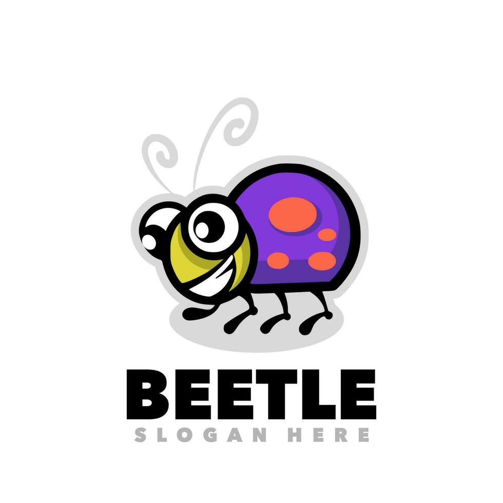 Beetle cute mascot logo vector