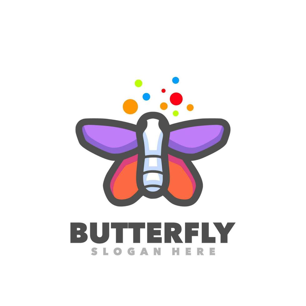 Butterfly simple logo vector