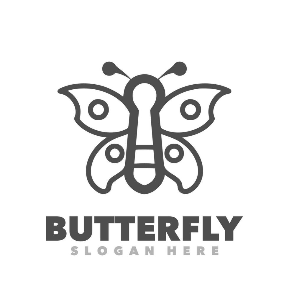 Butterfly outline logo vector