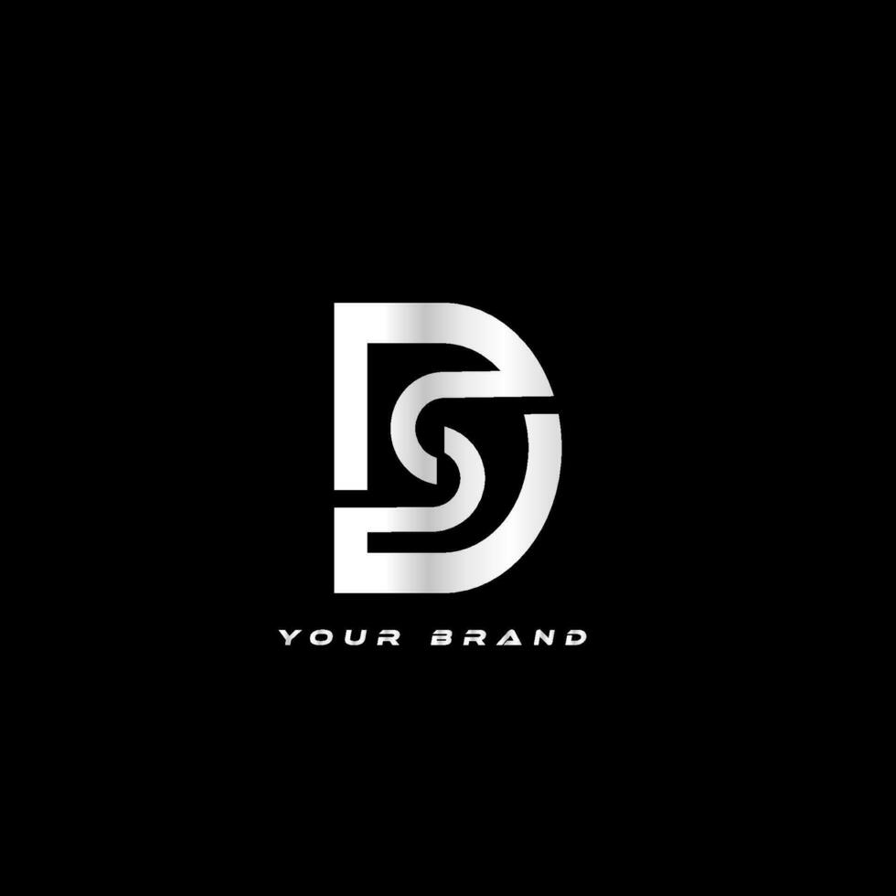 A black background with the letter ds on it vector