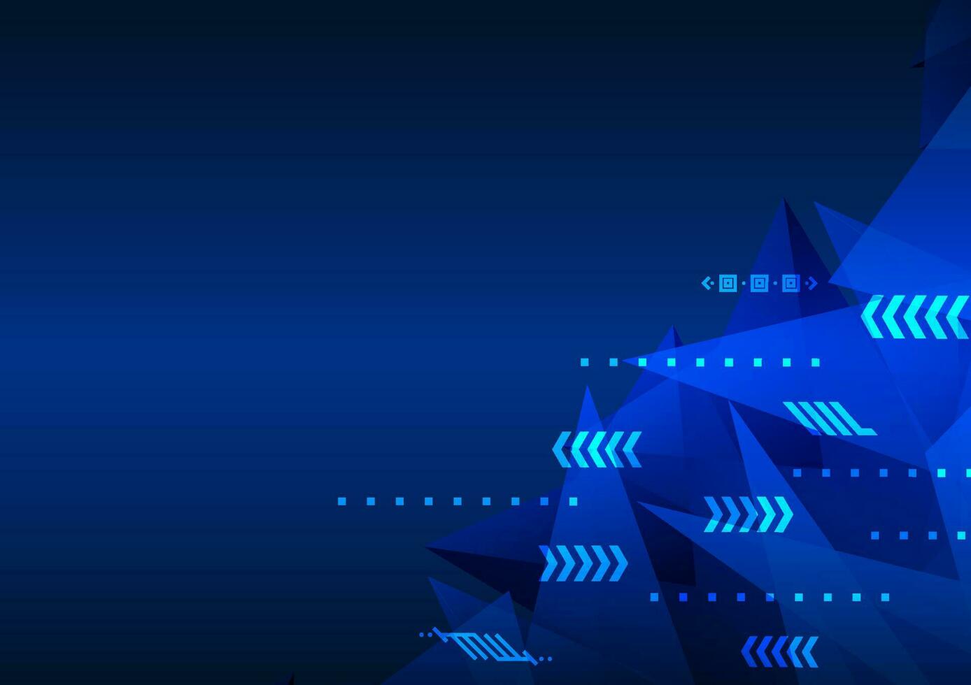Technology abstract background concept of transmitting data over the Internet is overlapping data and using transmission speed. stacked triangle shapes Emphasize the use of dark blue tones. vector