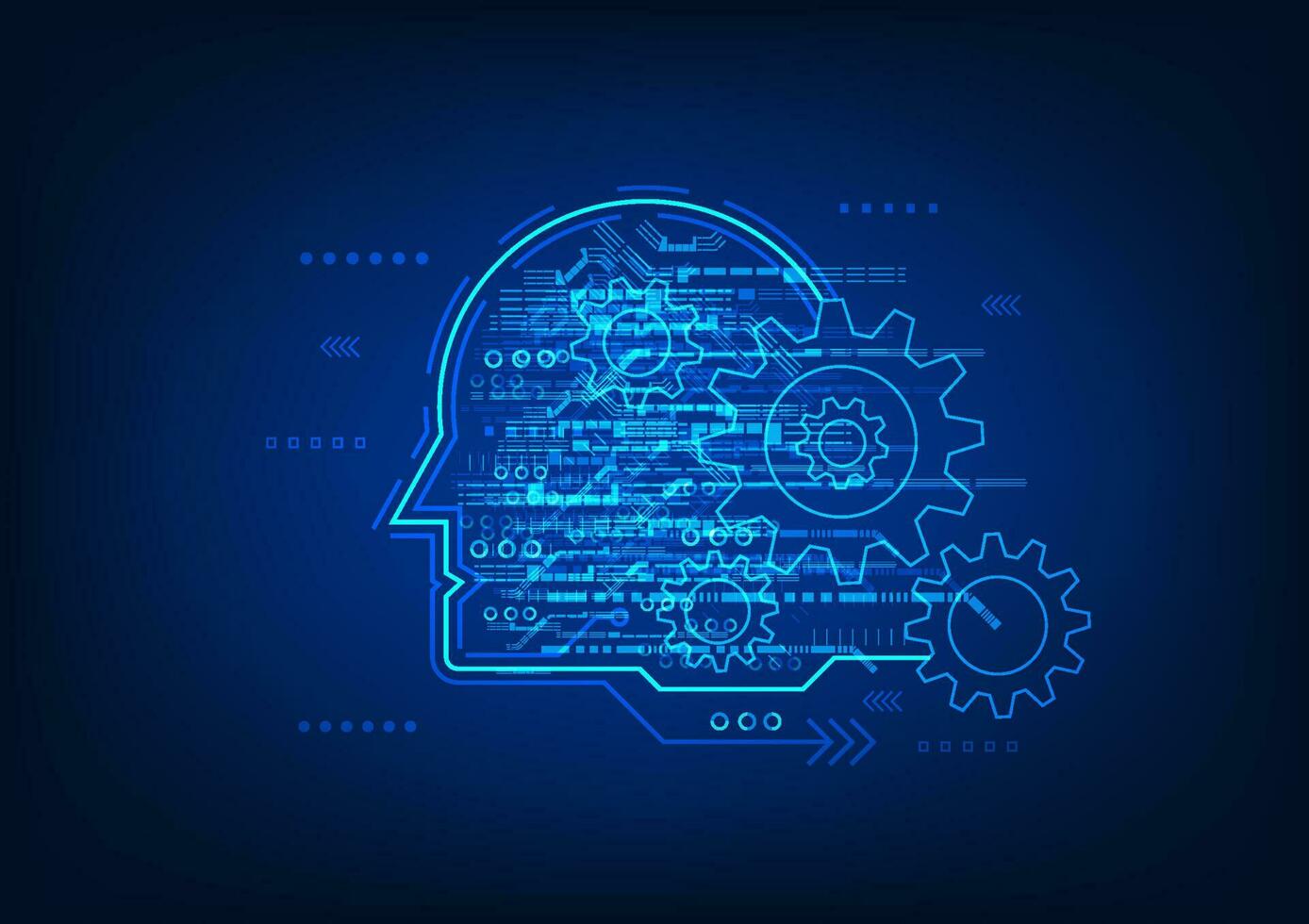 Intelligent technology background. Artificial intelligence technology can think and work independently and continue to develop without the creator. It is an innovation that enters the industry. vector