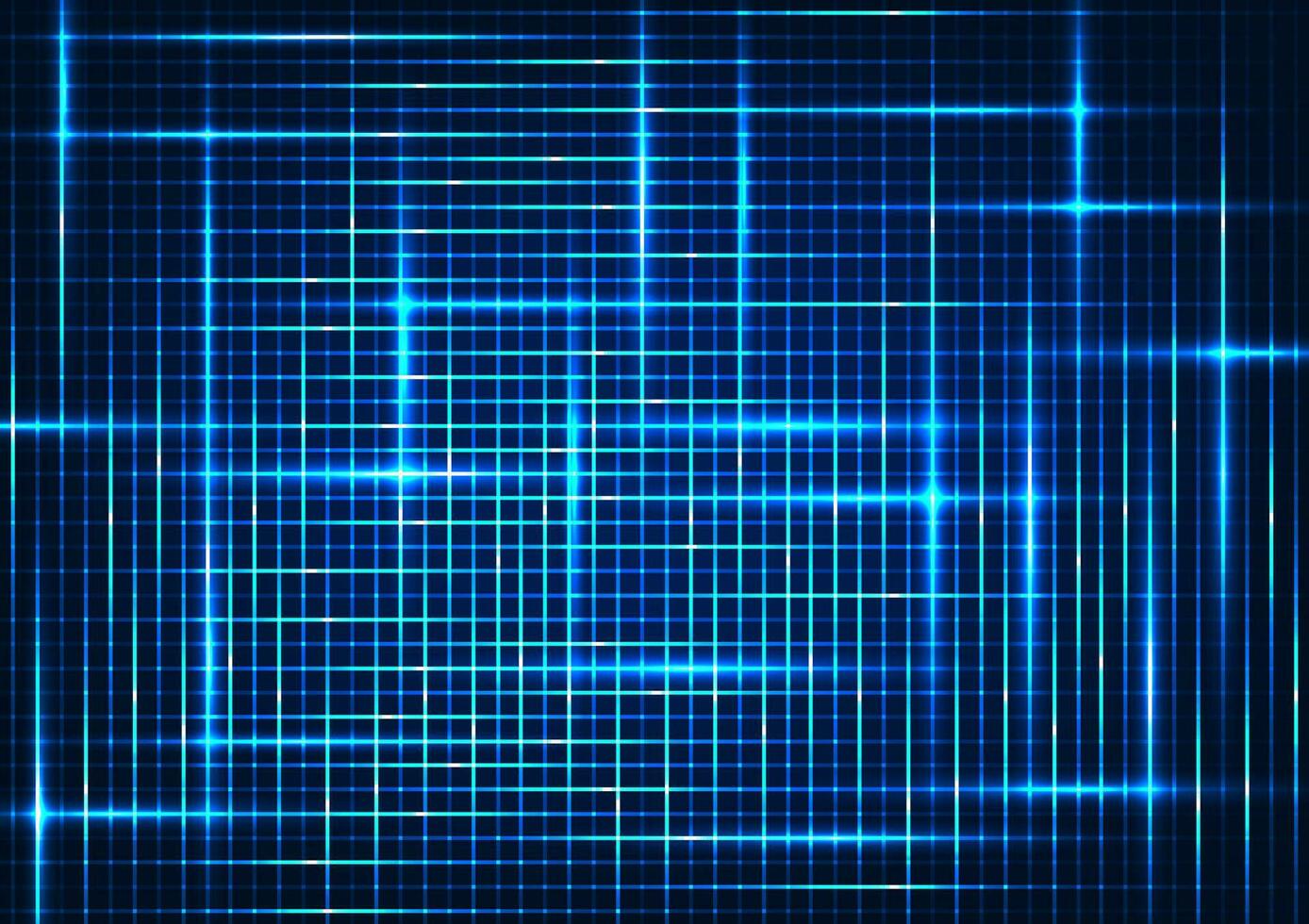 Grid technology background The concept represents the operation of an internet network that is processing high-speed data transmissions. Blue stripes line a box of pixels. focus on posters vector