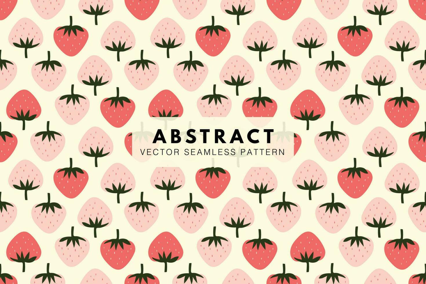 Strawberry fruit cute pattern. Abstract seamless repeat vector pattern