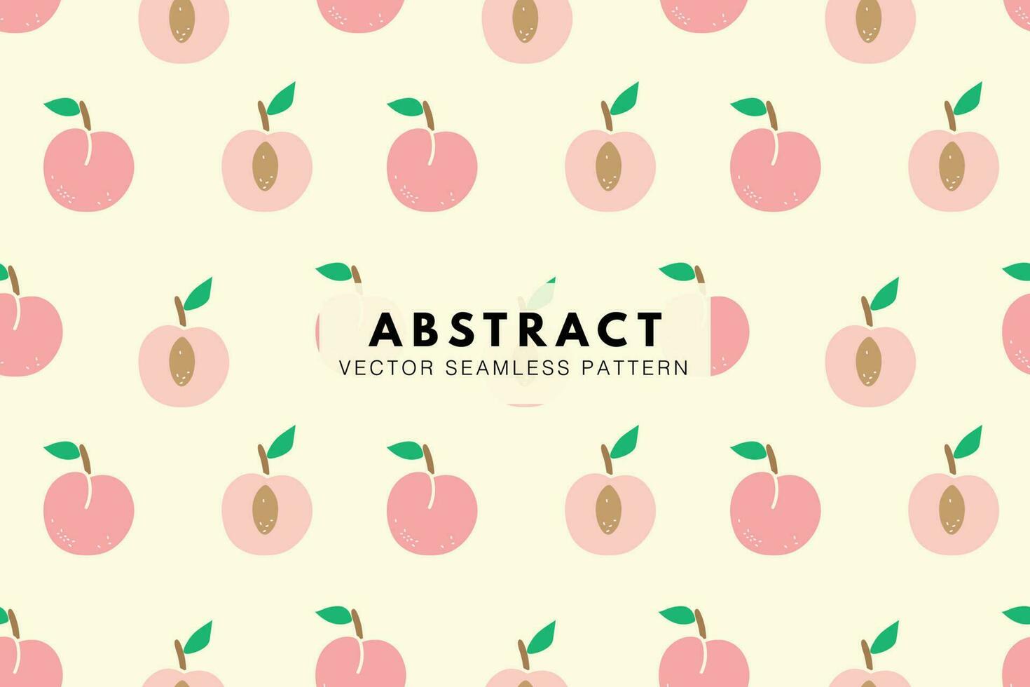 Peach fruit cute pattern. Abstract seamless repeat vector pattern