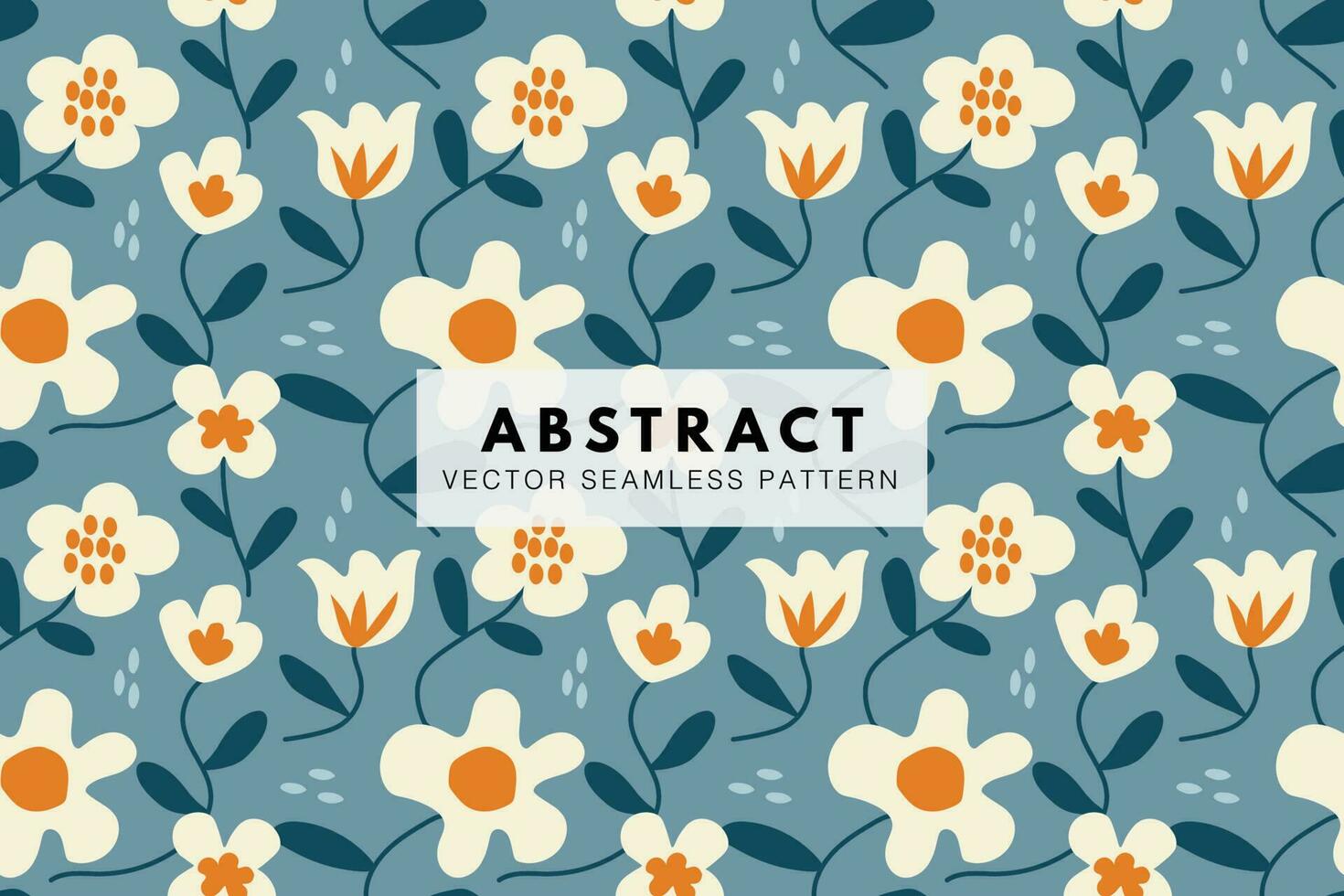 Flower abstract spring blossom seamless repeat vector pattern