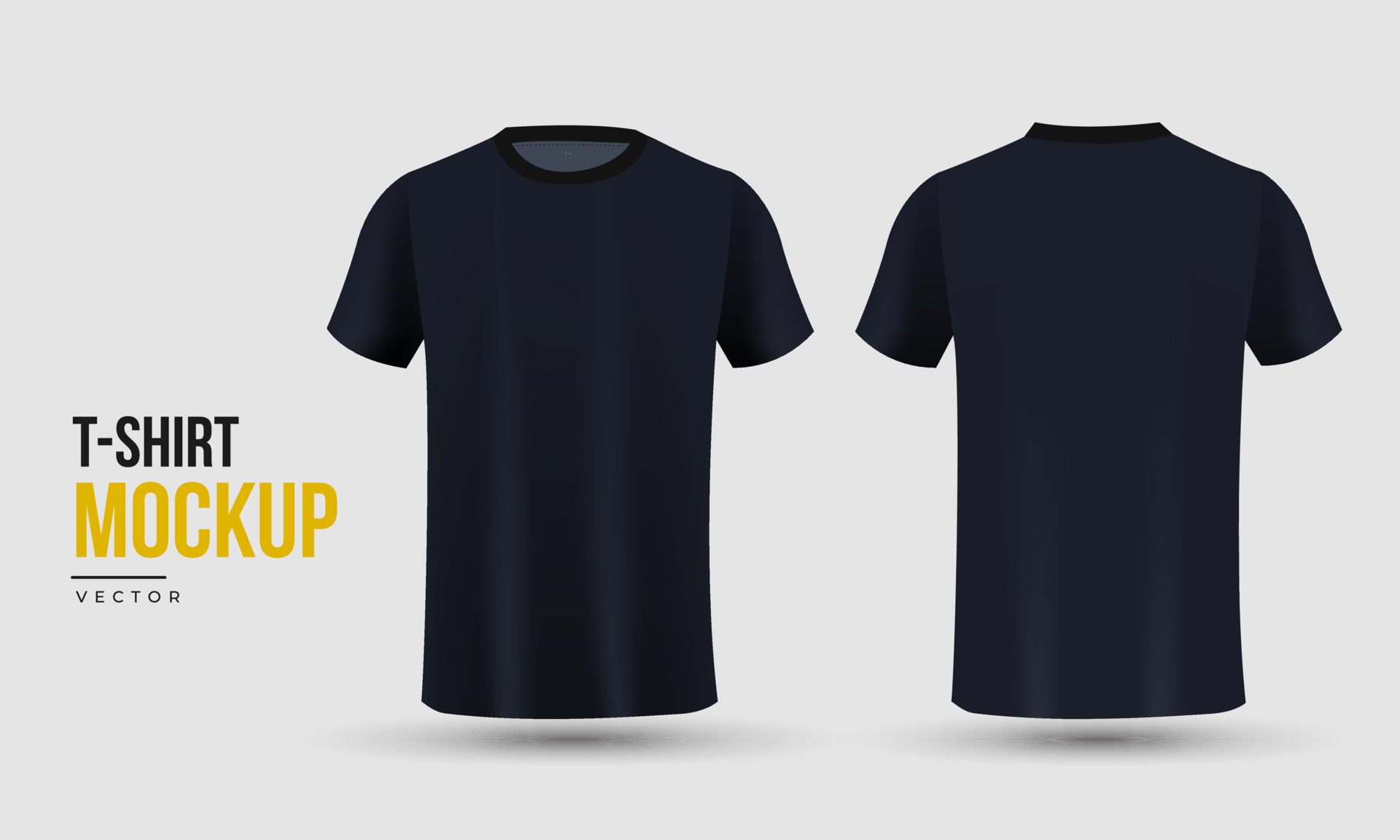 Blank black t-shirt template. Front and back views 24469660 Vector Art ...