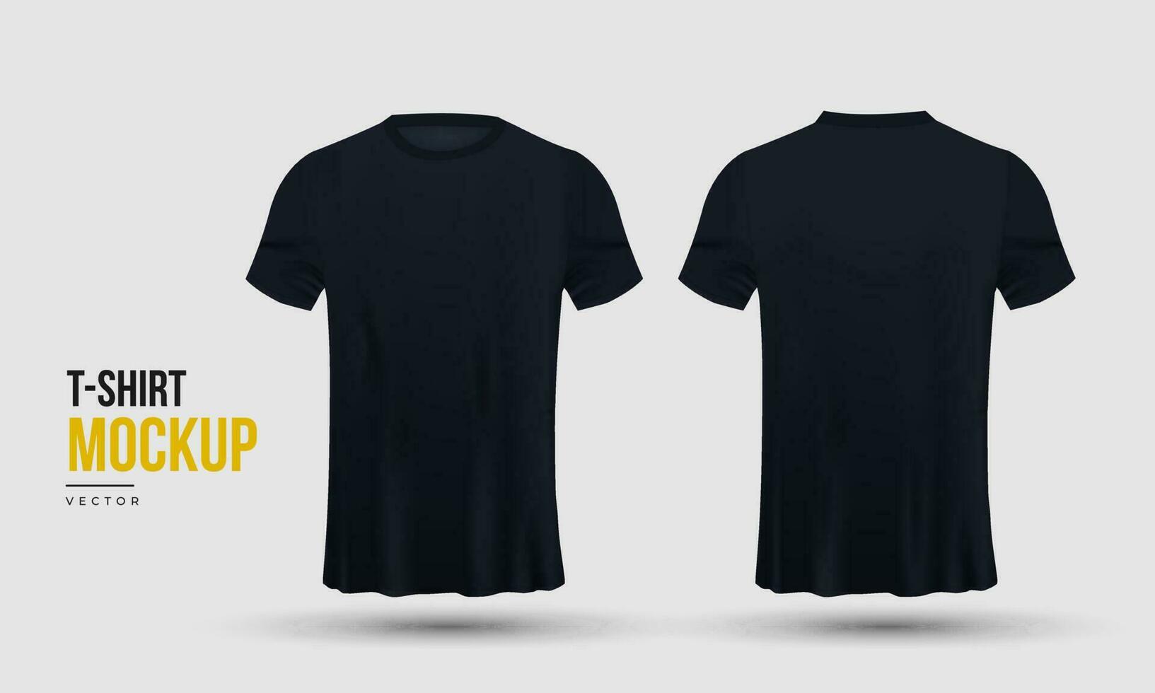 Blank black t-shirt template. Front and back views 24469661 Vector Art ...