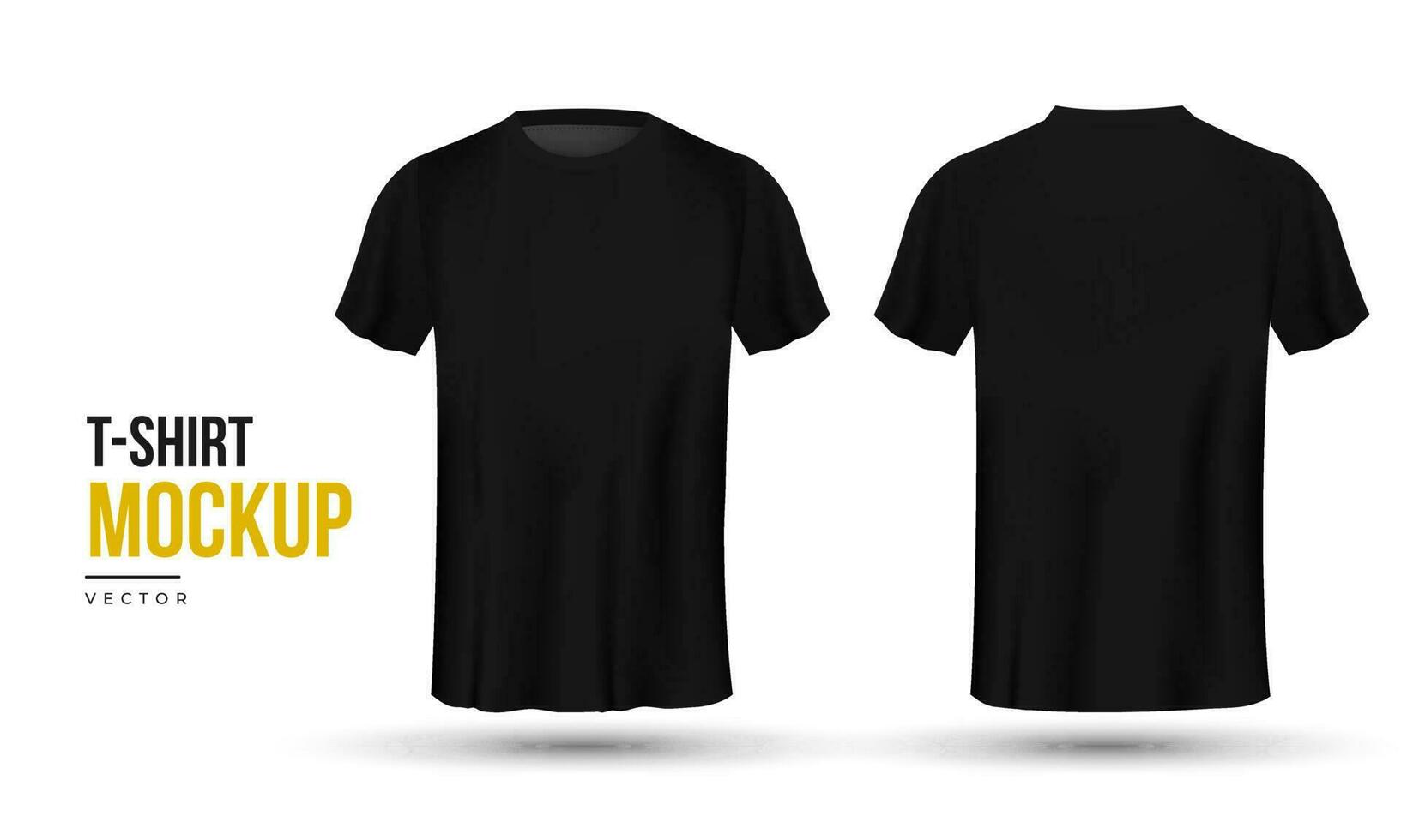 Blank black t-shirt template. Front and back views vector