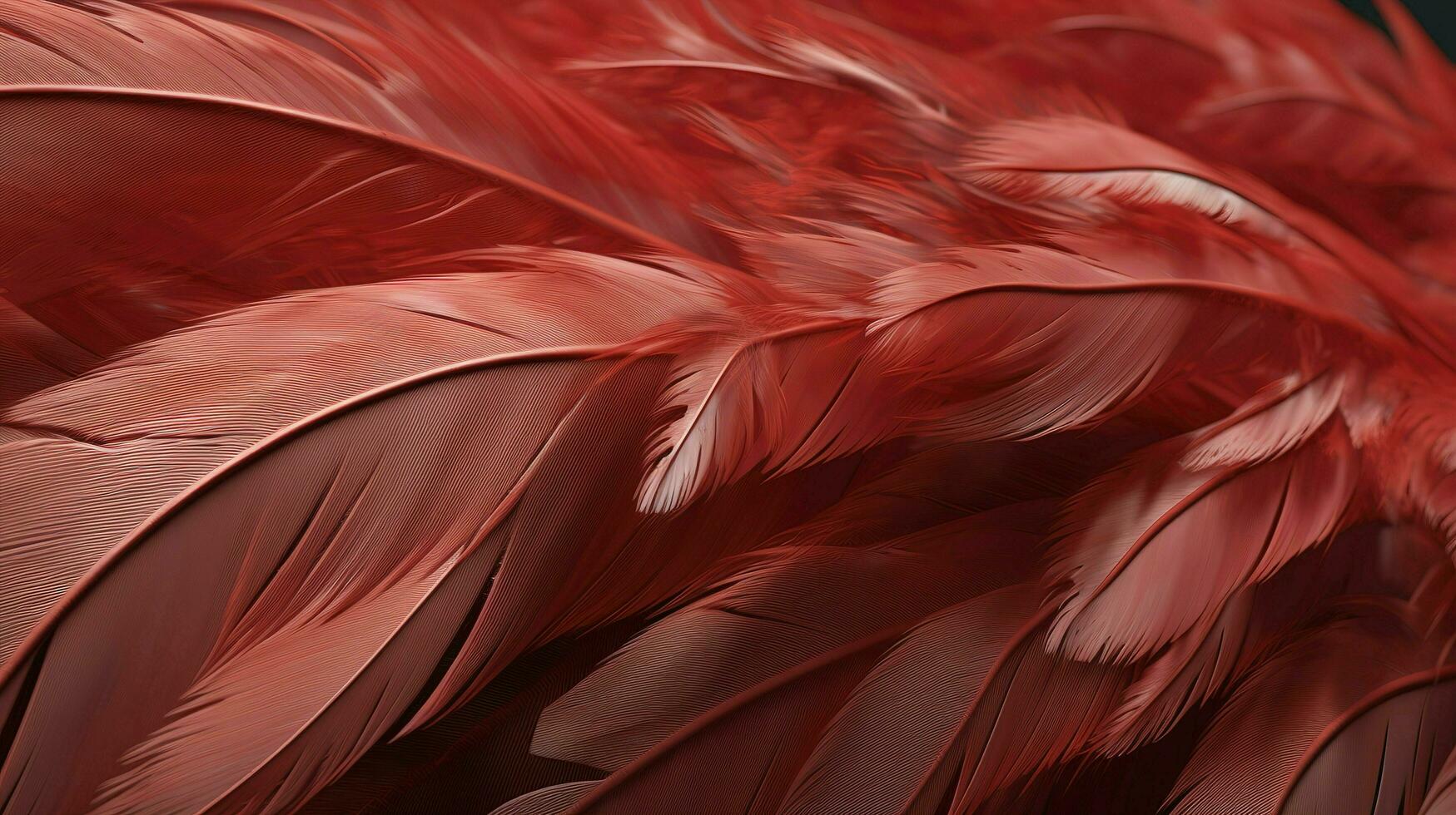 an old red feather which is drawn on a white background, in the style of light red and light pink, sketchfab, transparent translucent medium, bold colours, generat ai photo
