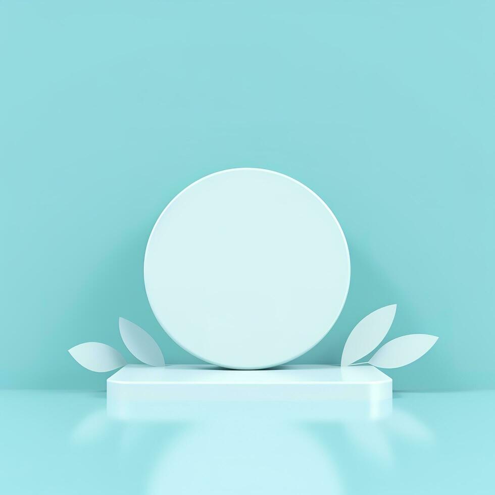 Minimal background. podium and blue background for product presentation. 3d rendering illustration. Luxury podium for product presentation 3d render, generate ai photo