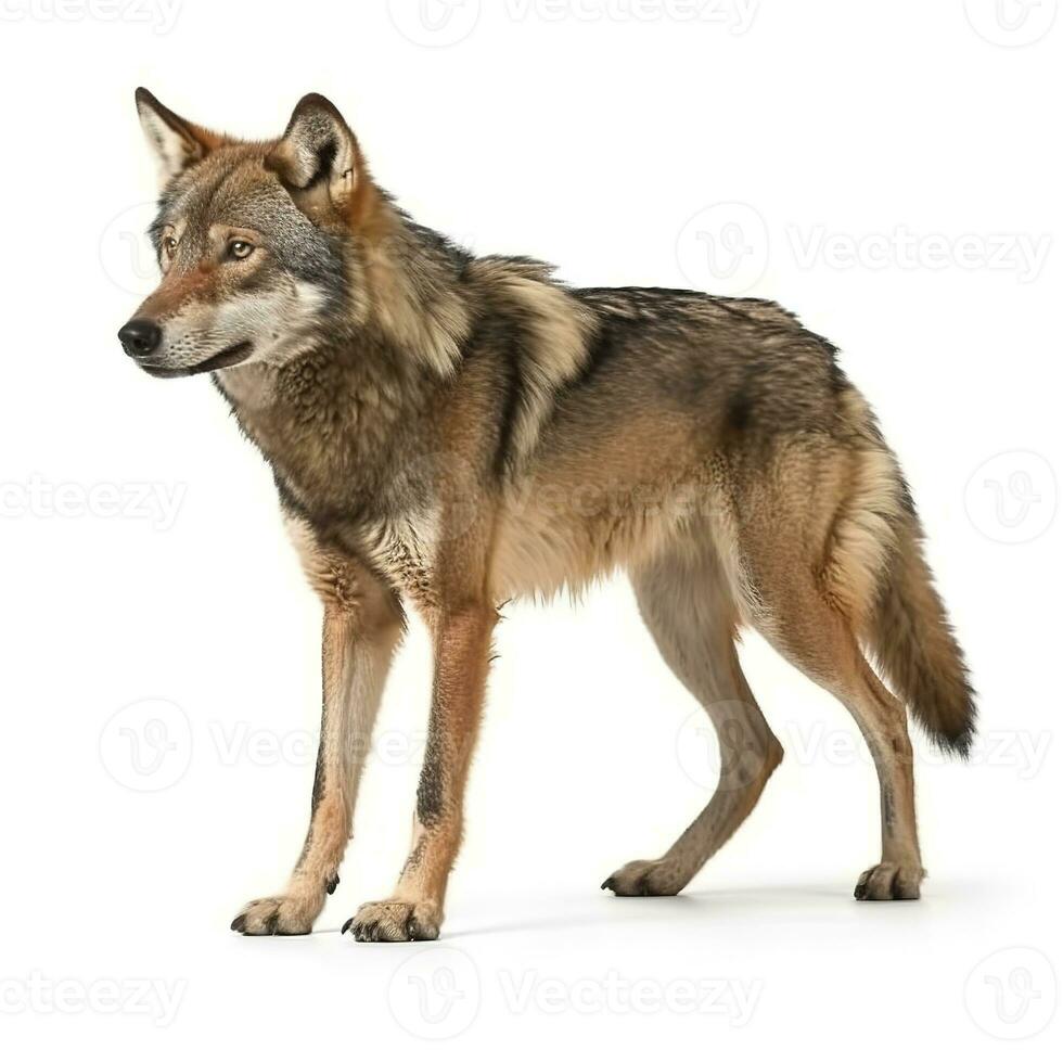 Wolf isolated on white background, generate ai photo