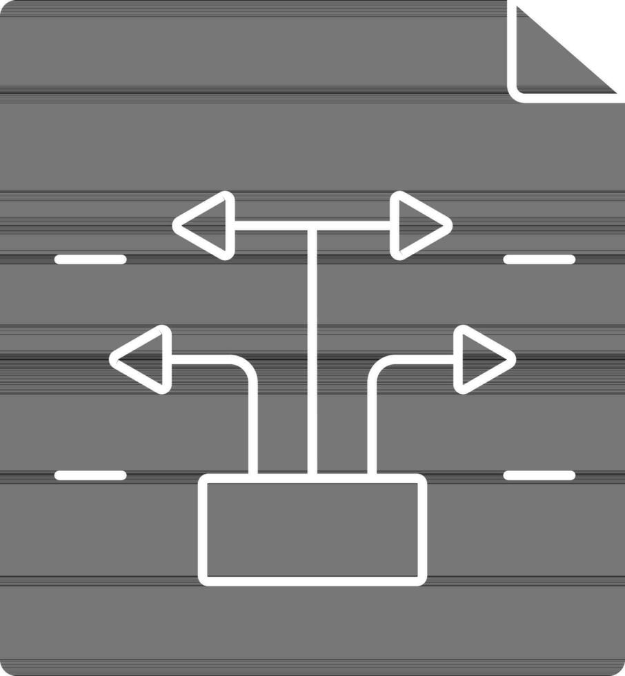 black and white Illustration of File Connection Icon. vector