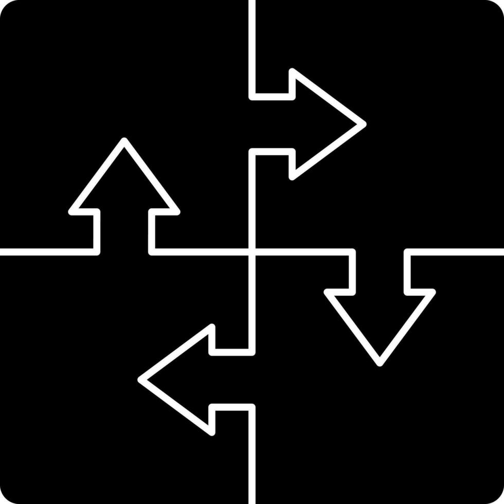 Illustration of Square Puzzle Icon in Glyph Style. vector