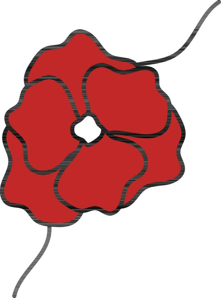 floral rakhi pulsera icono en rojo y blanco color. vector