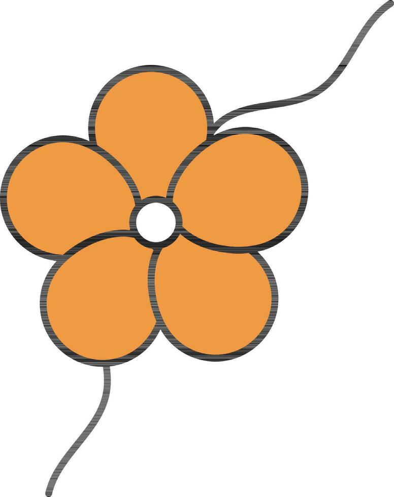 floral rakhi pulsera icono en naranja y negro color. vector